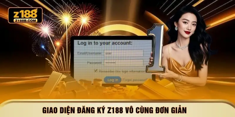 Giao diện đăng ký Z188 vô cùng đơn giản