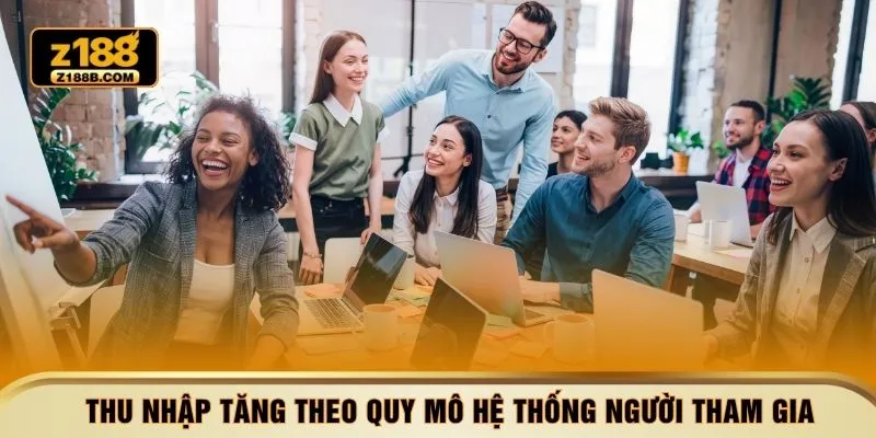 Thu nhập tăng theo quy mô hệ thống người tham gia